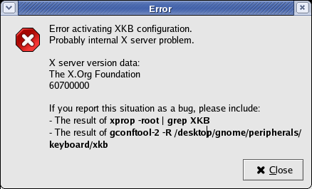 X.Org Keyboard Error